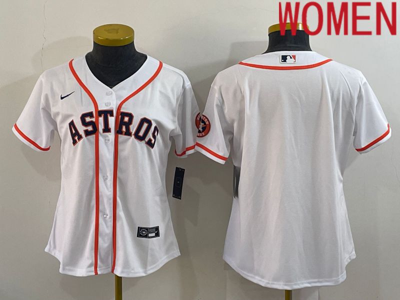 Women Houston Astros Blank White Game Nike 2022 MLB Jerseys->houston astros->MLB Jersey